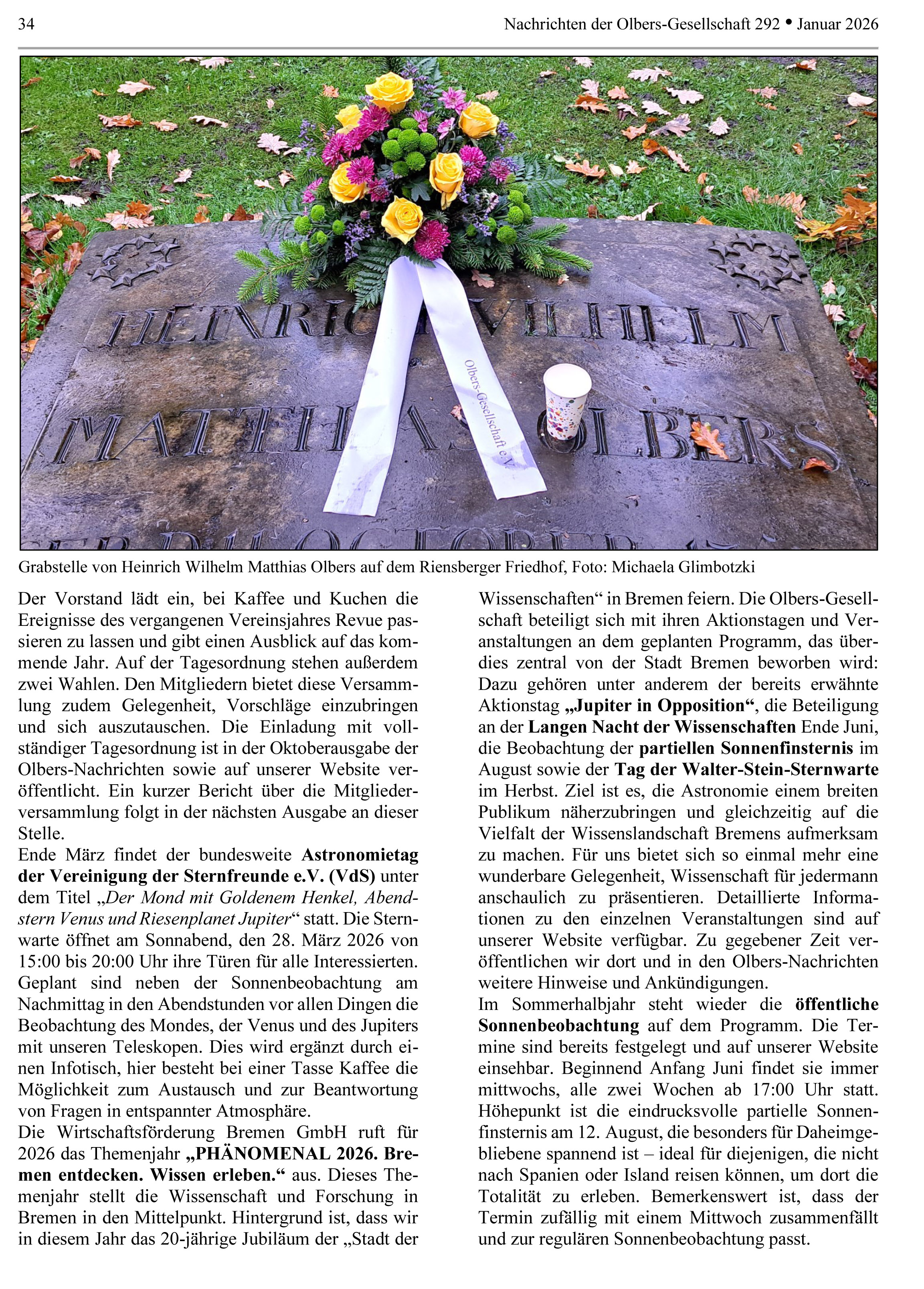 ON 292 2026 Vereinsleben