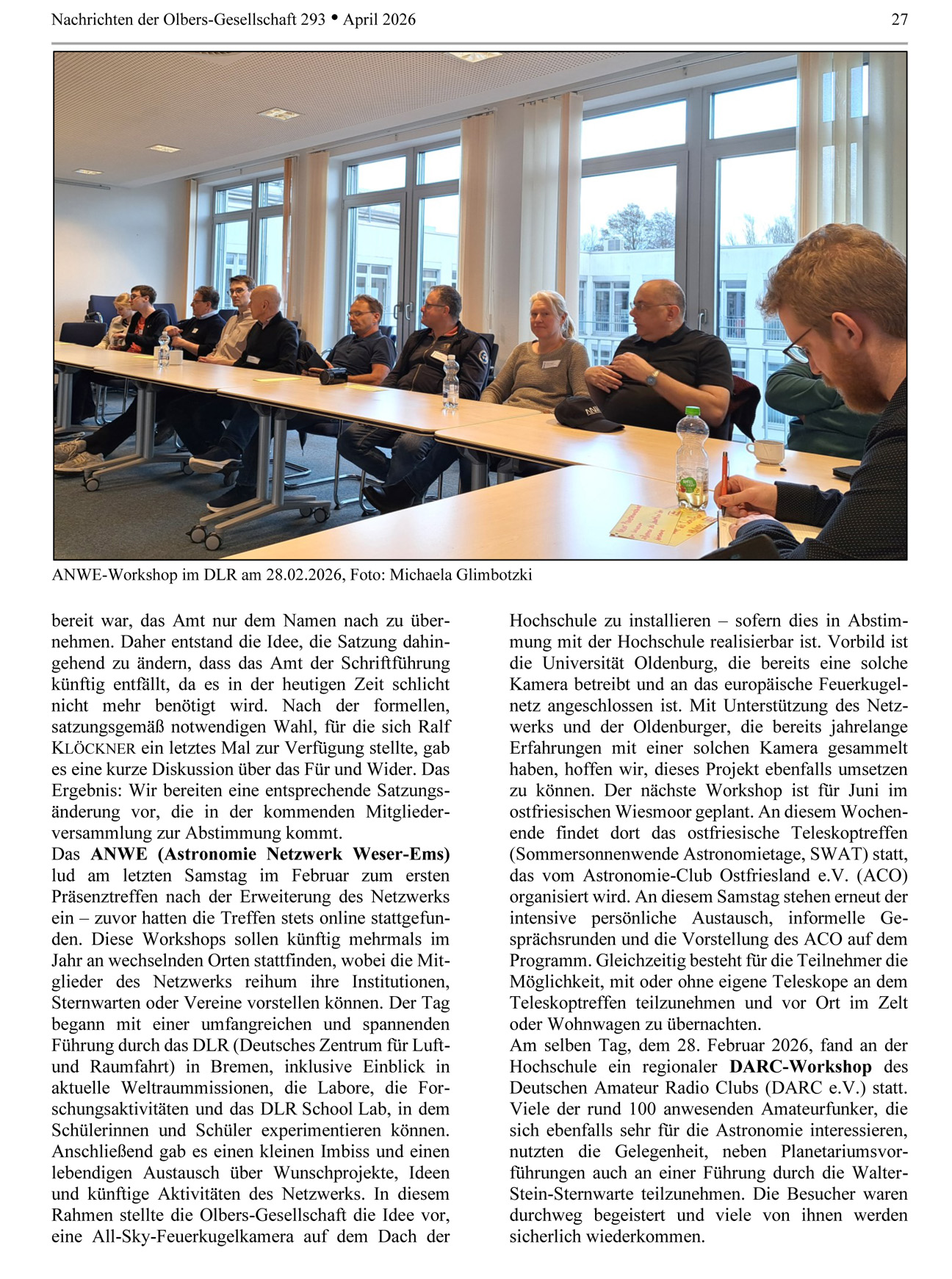 ON 293 2026 Vereinsleben